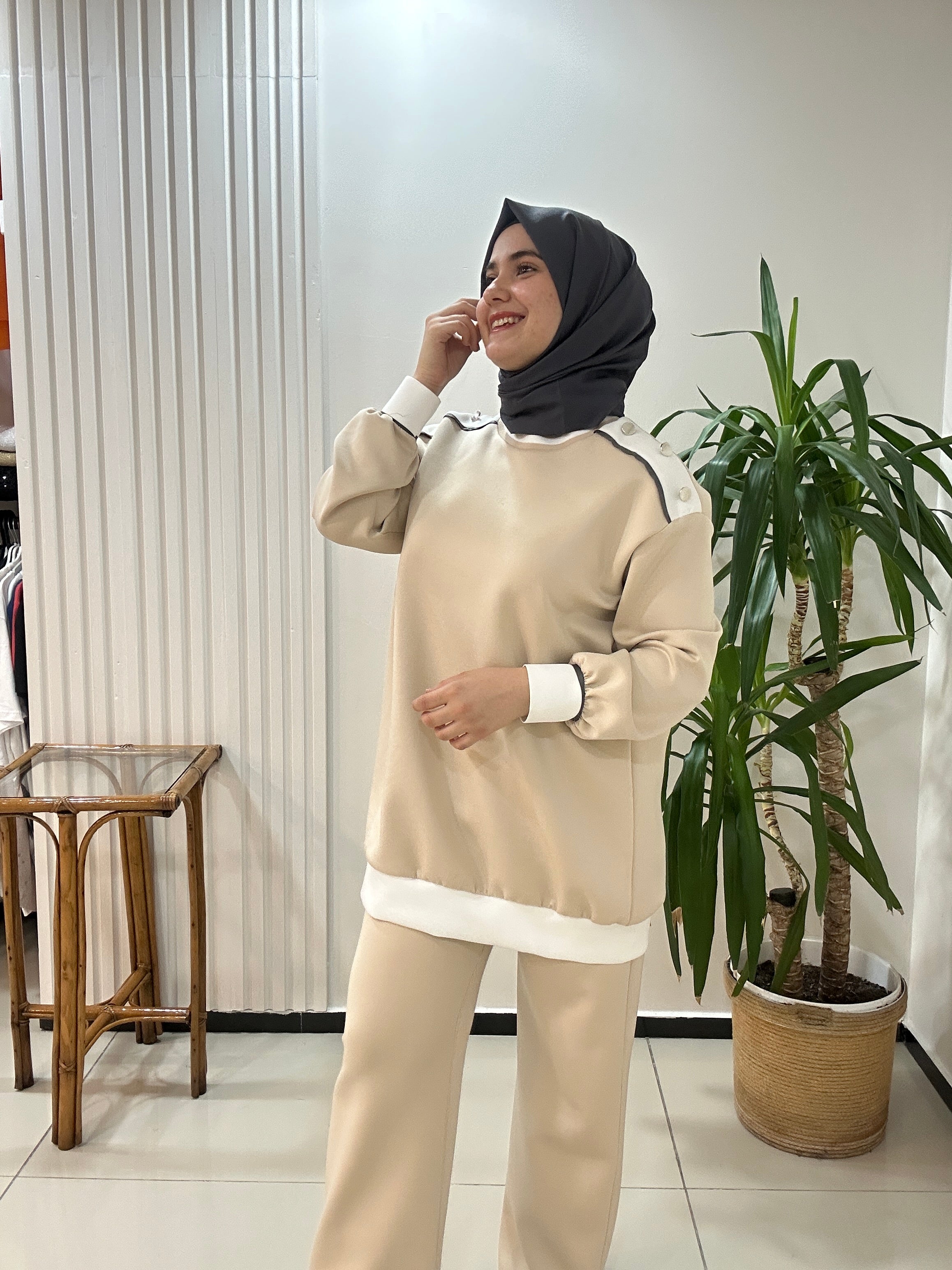 VERA Scuba Takım Krem Lacivert