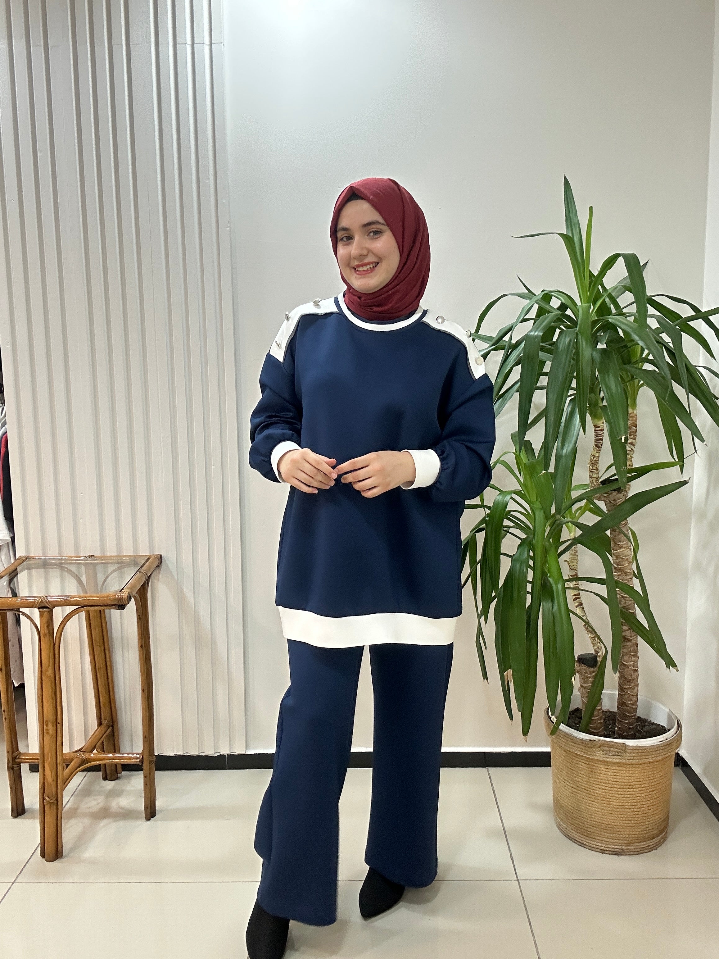 VERA Scuba Takım Krem Lacivert