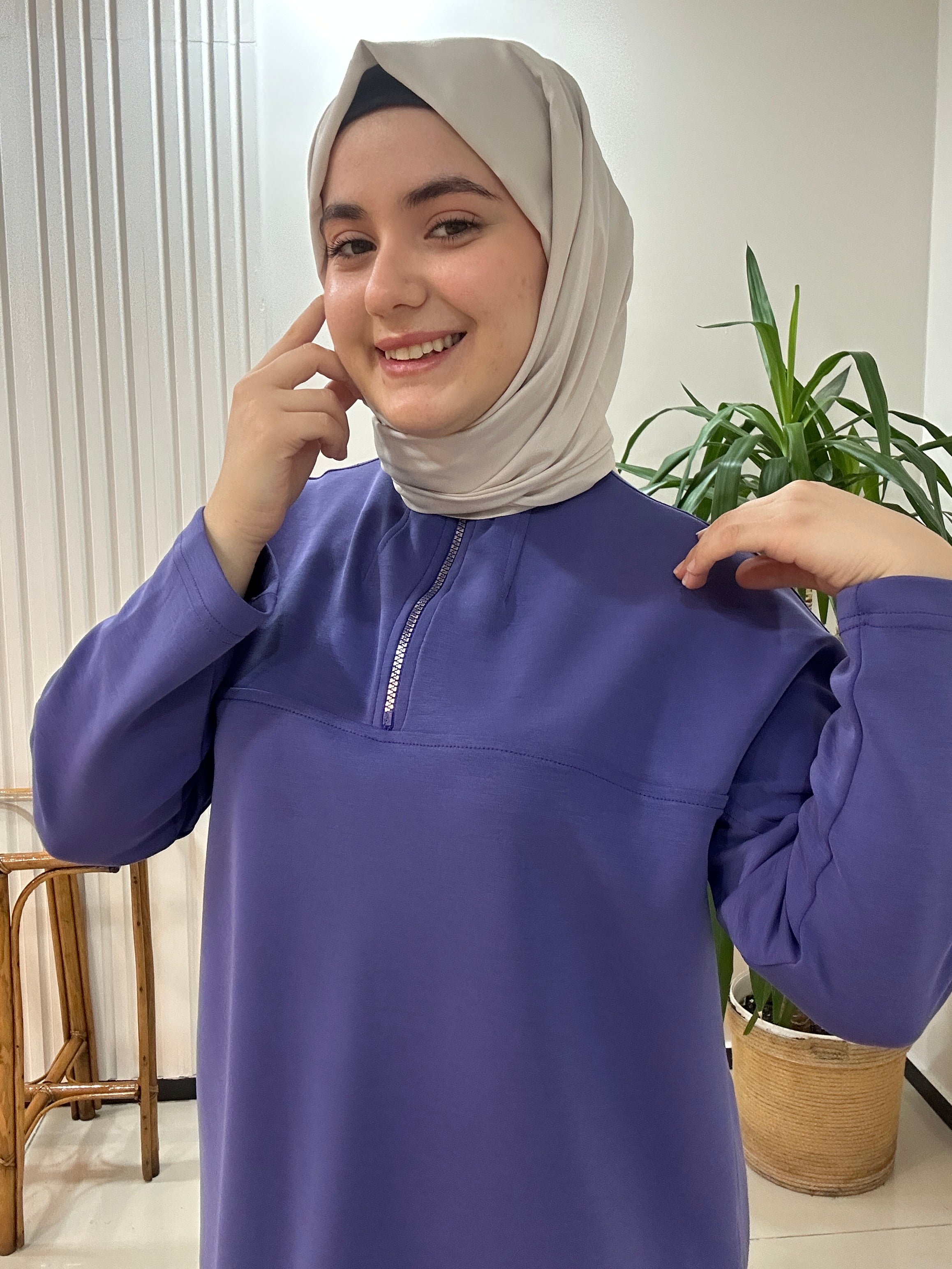 Fermuar Detaylı Sweat MOR