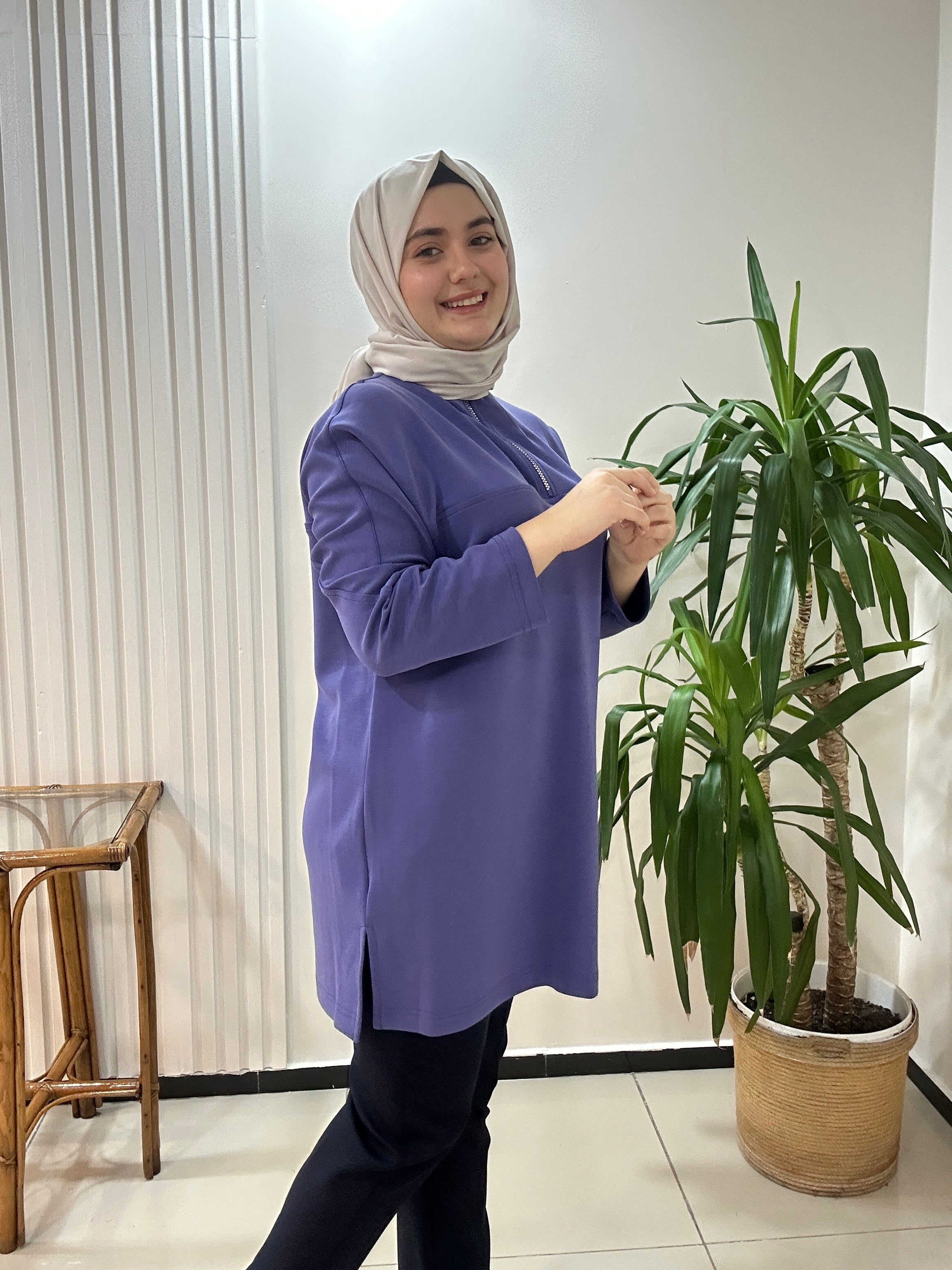 Fermuar Detaylı Sweat MOR