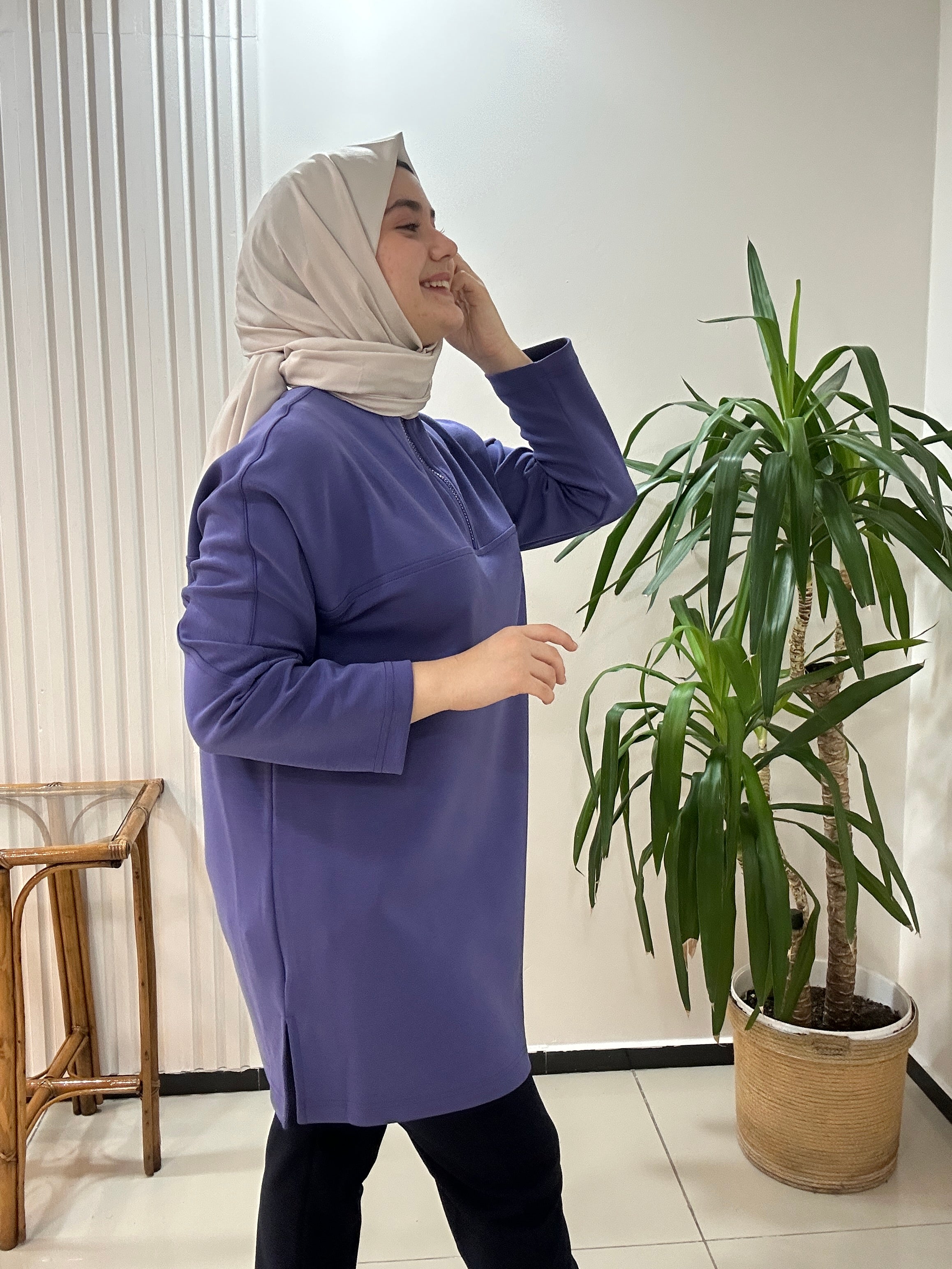 Fermuar Detaylı Sweat MOR