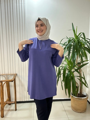 Fermuar Detaylı Sweat MOR