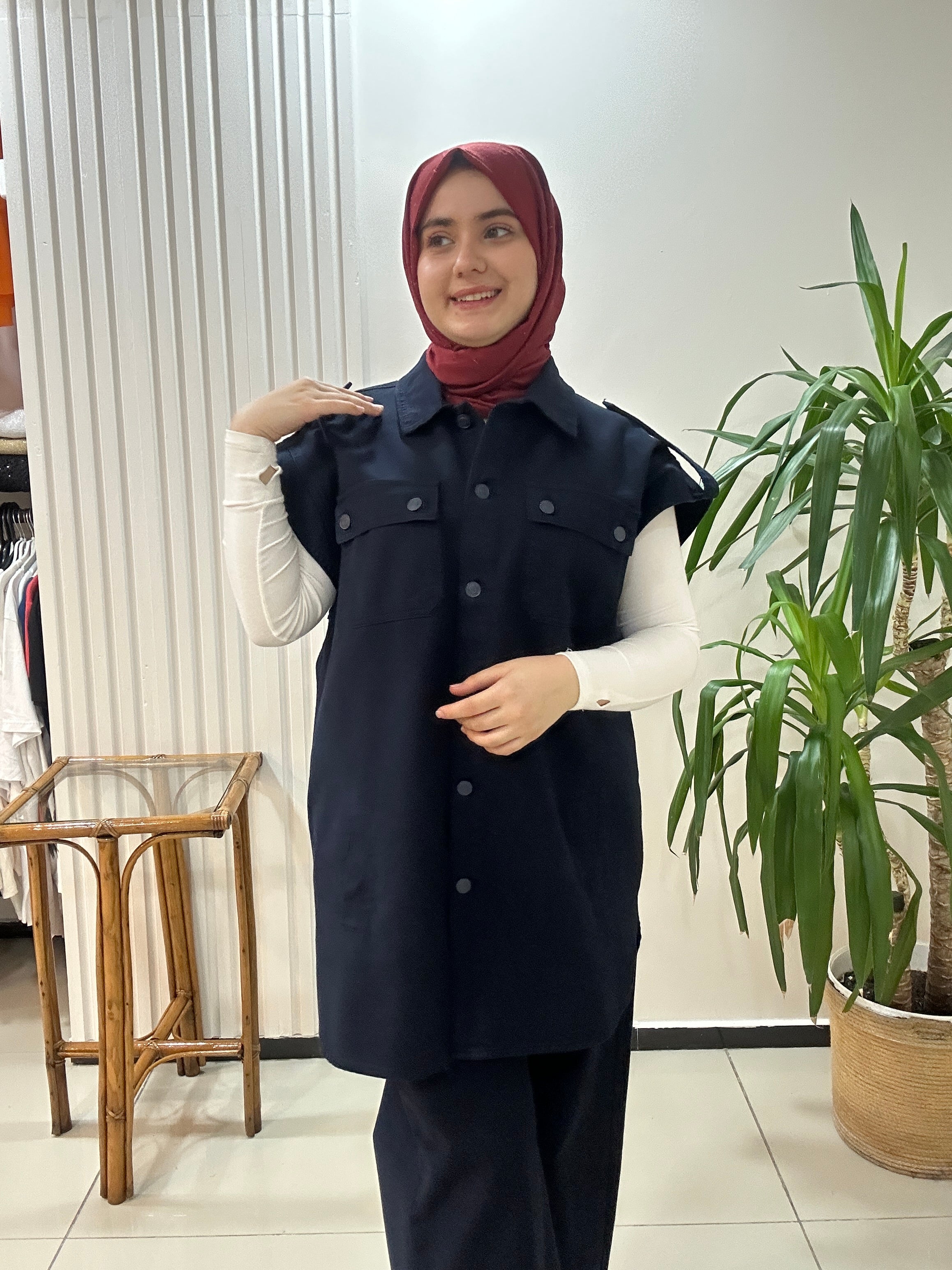 Yelekli Kot Takım Lacivert