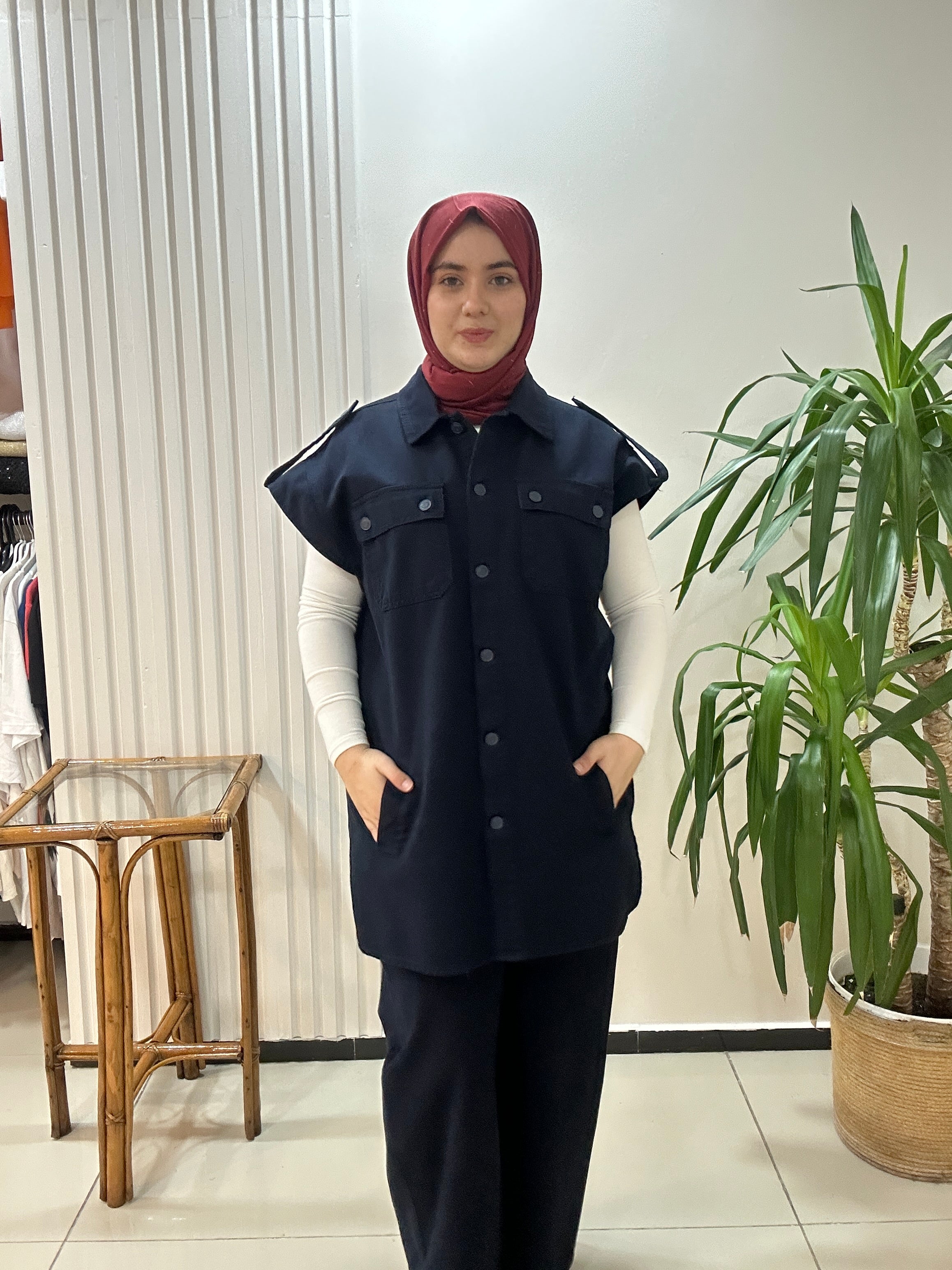 Yelekli Kot Takım Lacivert