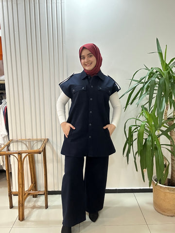 Yelekli Kot Takım Lacivert