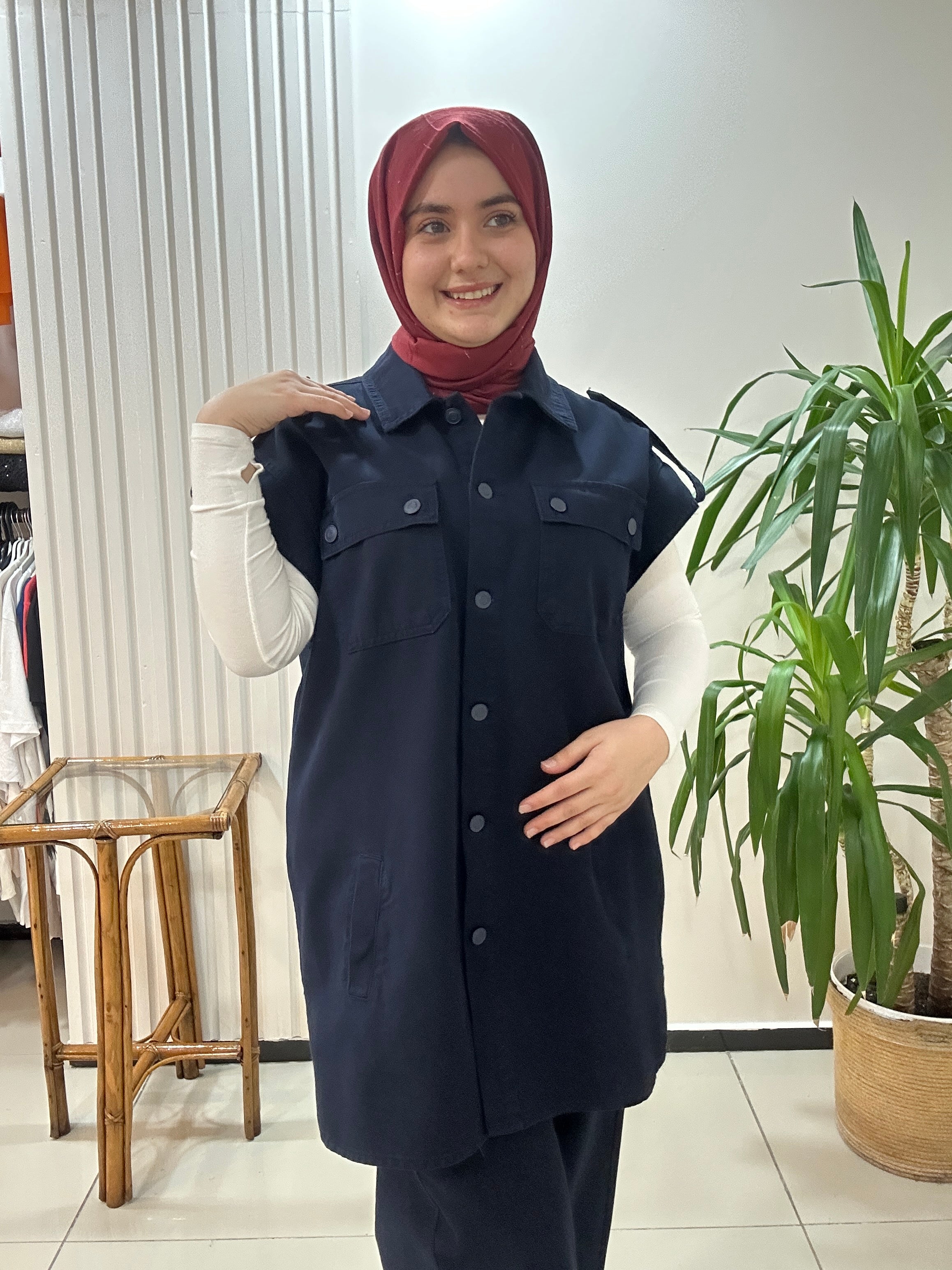 Yelekli Kot Takım Lacivert