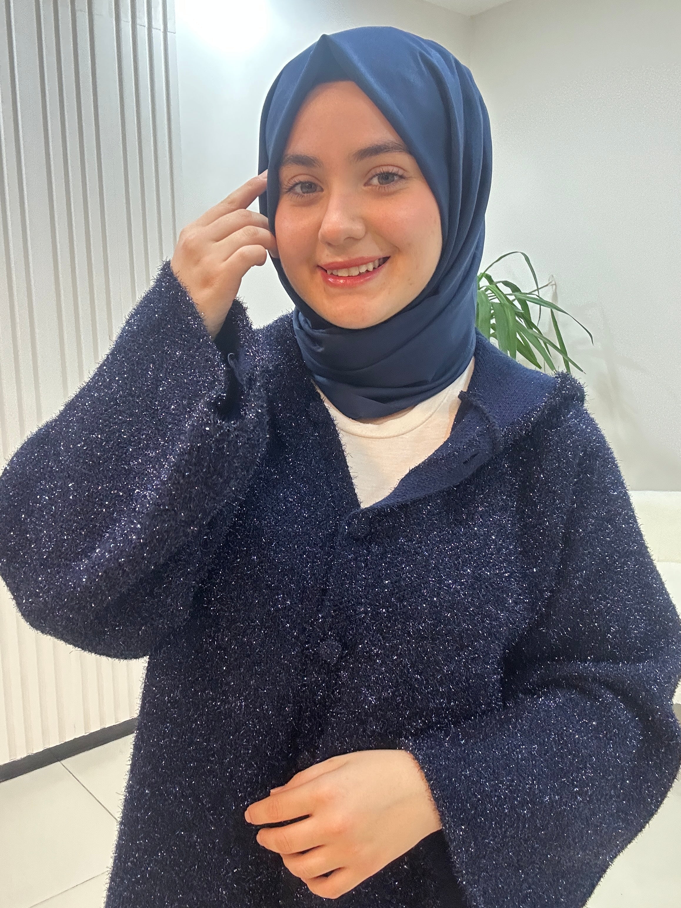 Simli Kapşonlu Hırka