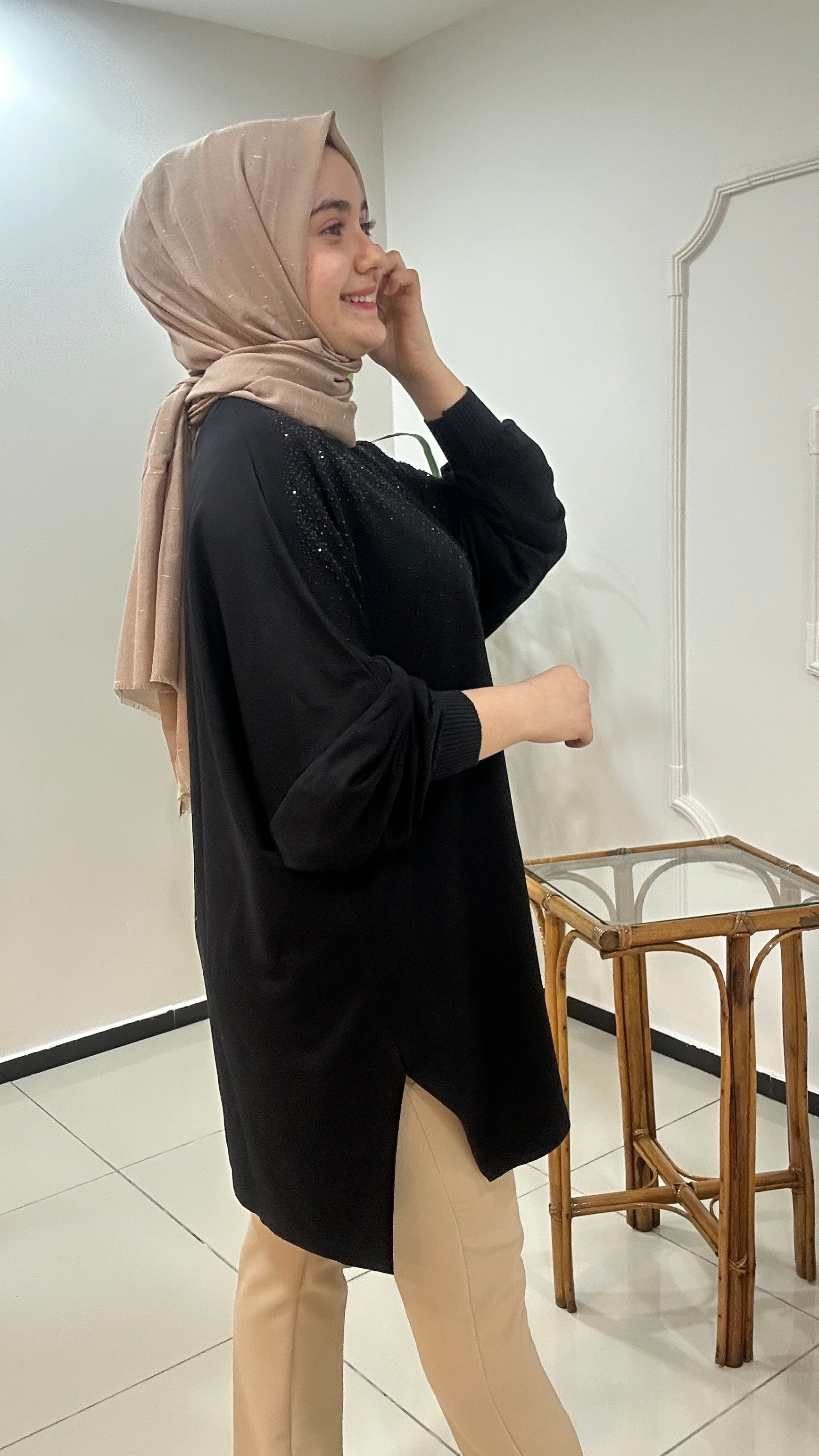 Viskon Taşlı Tunik