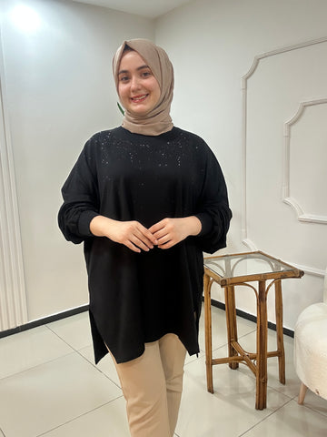 Viskon Taşlı Tunik
