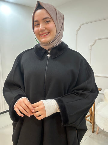 Kolları Nervürlü Kaşe Panço