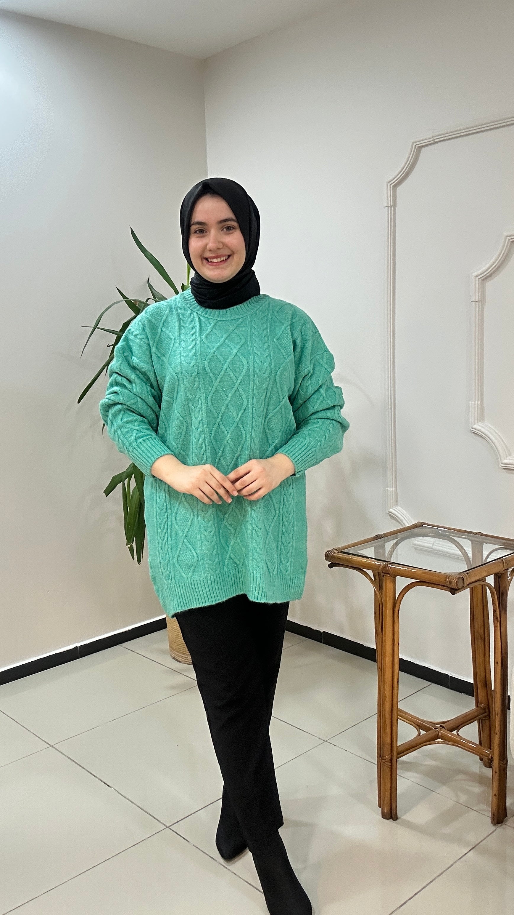 Baklava Desen Yumoş Tunik