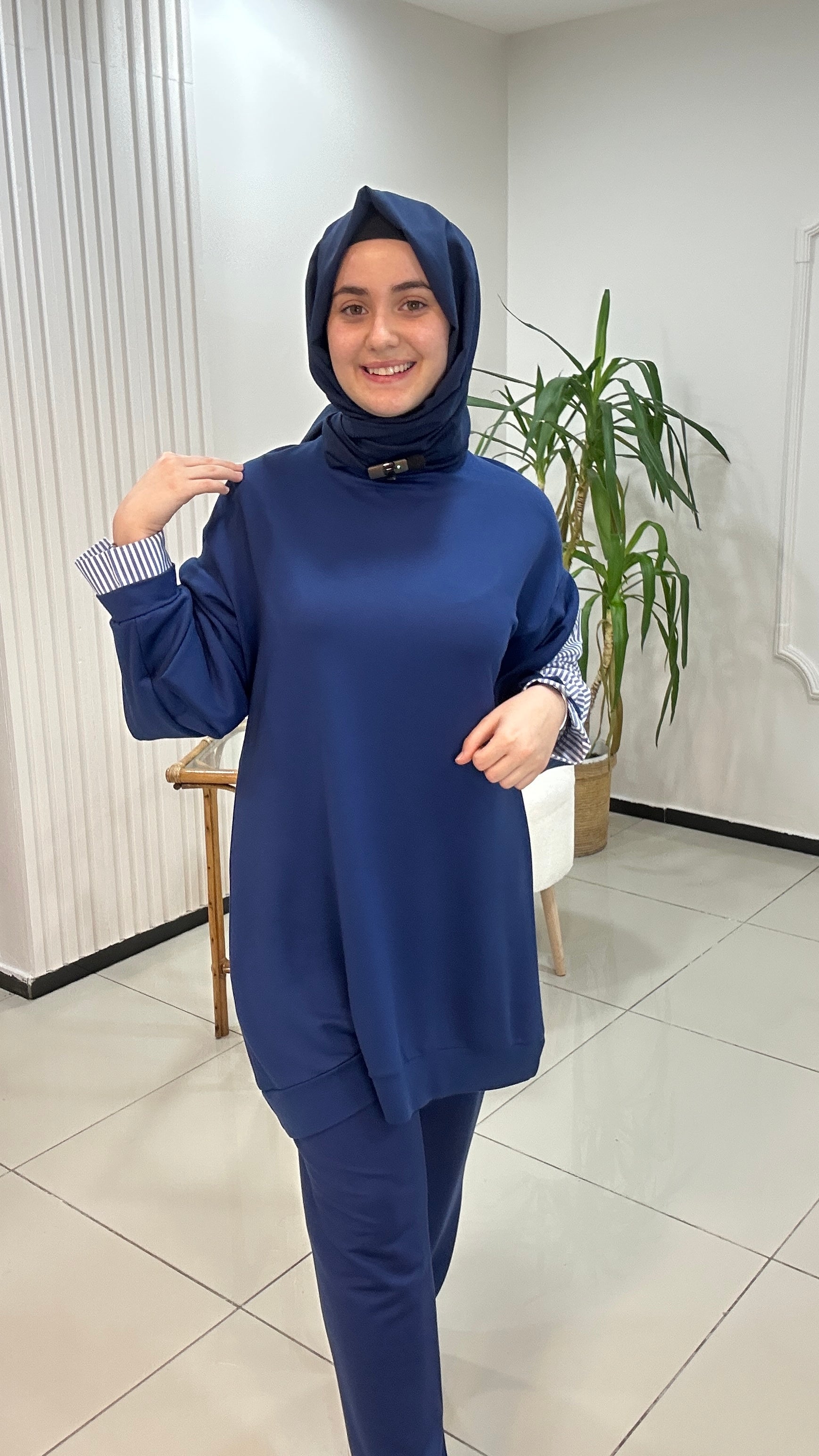 Kol detaylı iki iplik takım