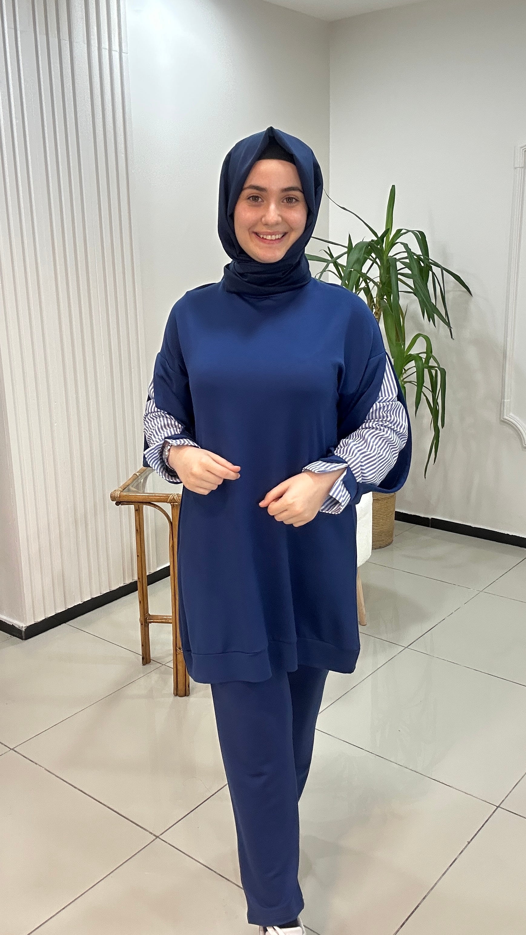 Kol detaylı iki iplik takım