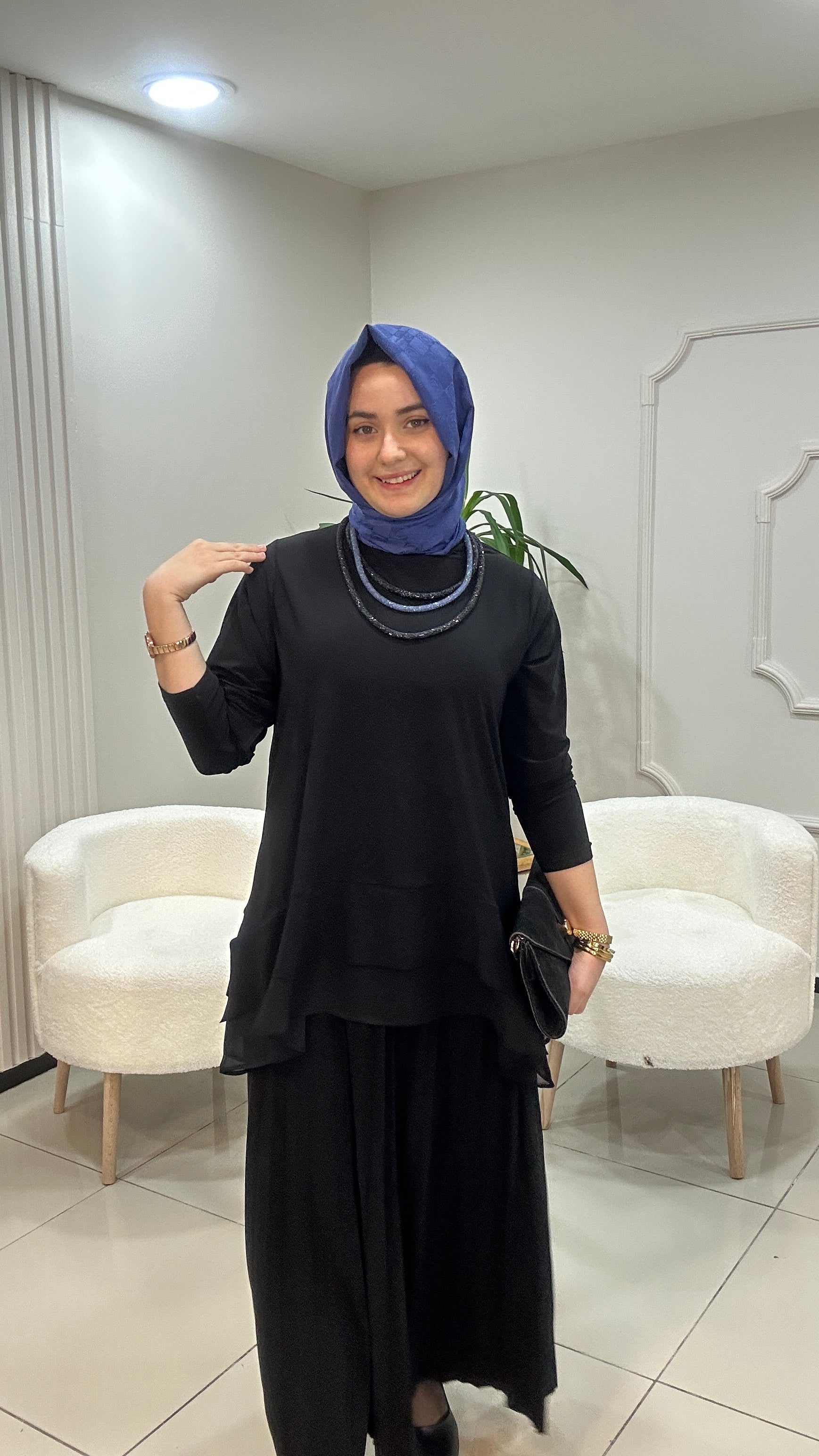 Şifon Volanlı Etekli Takım