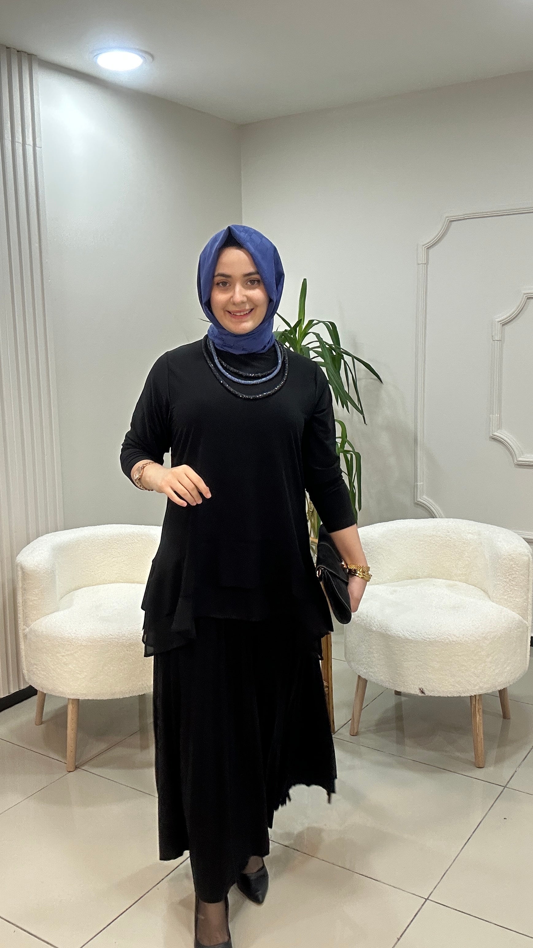 Şifon Volanlı Etekli Takım